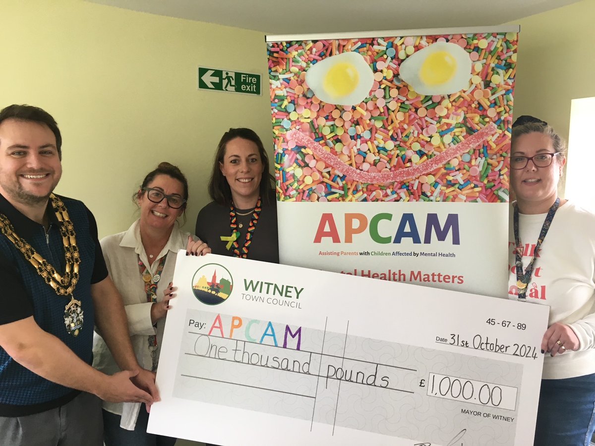 Witney Town Council (@witneytowncounc) on Twitter photo Yesterday Cllr Owen Collins, Mayor of Witney visited <a href="/apcamgroup/">APCAM</a> at their half-term, Halloween Tea Party.
He presented them with a cheque for £1000, money raised by him at his various fundraising events throughout his previous term of office.
apcamgroup.org.uk Yesterday Cllr Owen Collins, Mayor of Witney visited <a href="/apcamgroup/">APCAM</a> at their half-term, Halloween Tea Party.
He presented them with a cheque for £1000, money raised by him at his various fundraising events throughout his previous term of office.
apcamgroup.org.uk