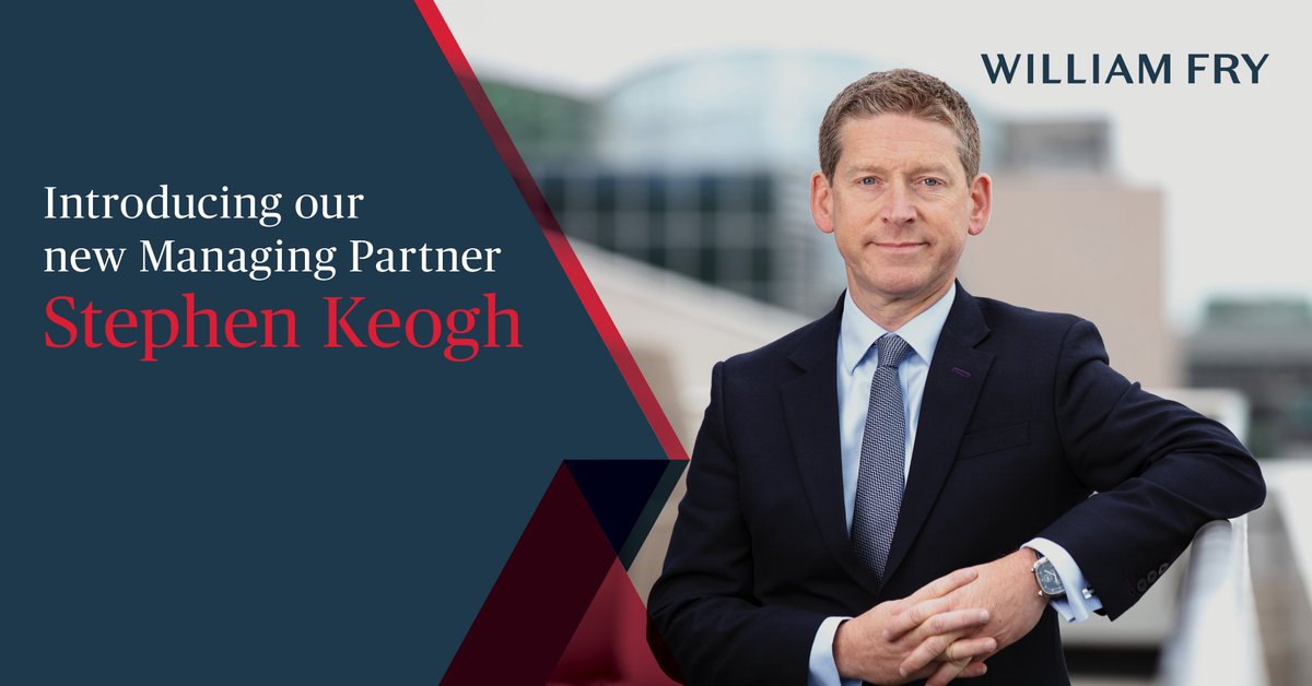 William Fry is delighted to announce that Stephen Keogh has formally taken up the role as Managing Partner of William Fry. 

williamfry.com/knowledge/step…

#WilliamFry