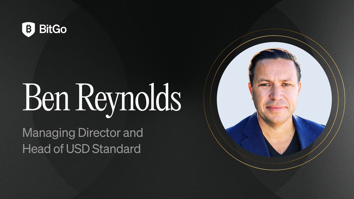 BitGo's tweet photo. We’re thrilled to announce that Ben Reynolds has joined BitGo as Managing Director and Head of USD Standard. With over 25 years of experience in fintech, software, banking, and asset management, Ben joins us from Silvergate Bank, where he served as President. 

Our goal is to bring a new era of stablecoins to the digital asset industry to serve anyone who needs it. In this role, Ben will oversee the growth of BitGo’s USD Standard stablecoin and lead efforts to drive global adoption. 

Read more: https://t.co/J7bUg4k18c