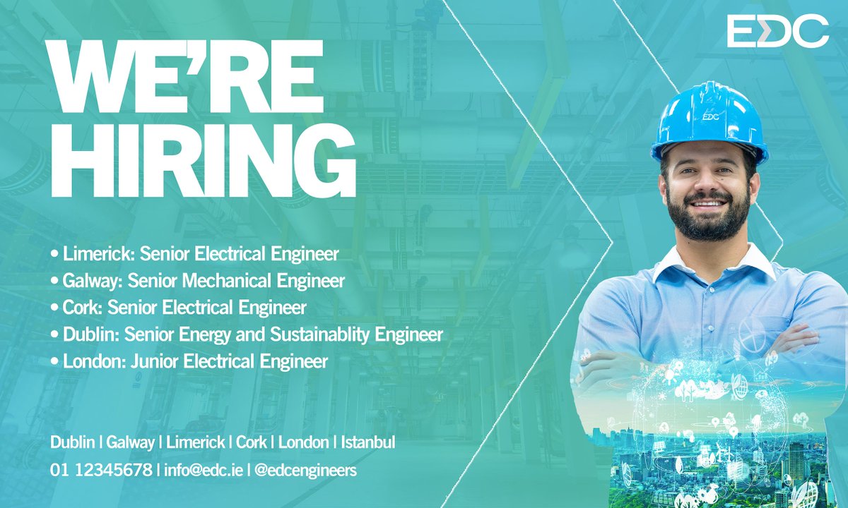 🚀 We're Hiring at EDC! 🚀

With exciting roles in five vibrant cities, you'll be part of a team that values innovation, flexibility, and growth.

Apply today: edcengineers.com/work-with-us/ 

#EDC #Engineers