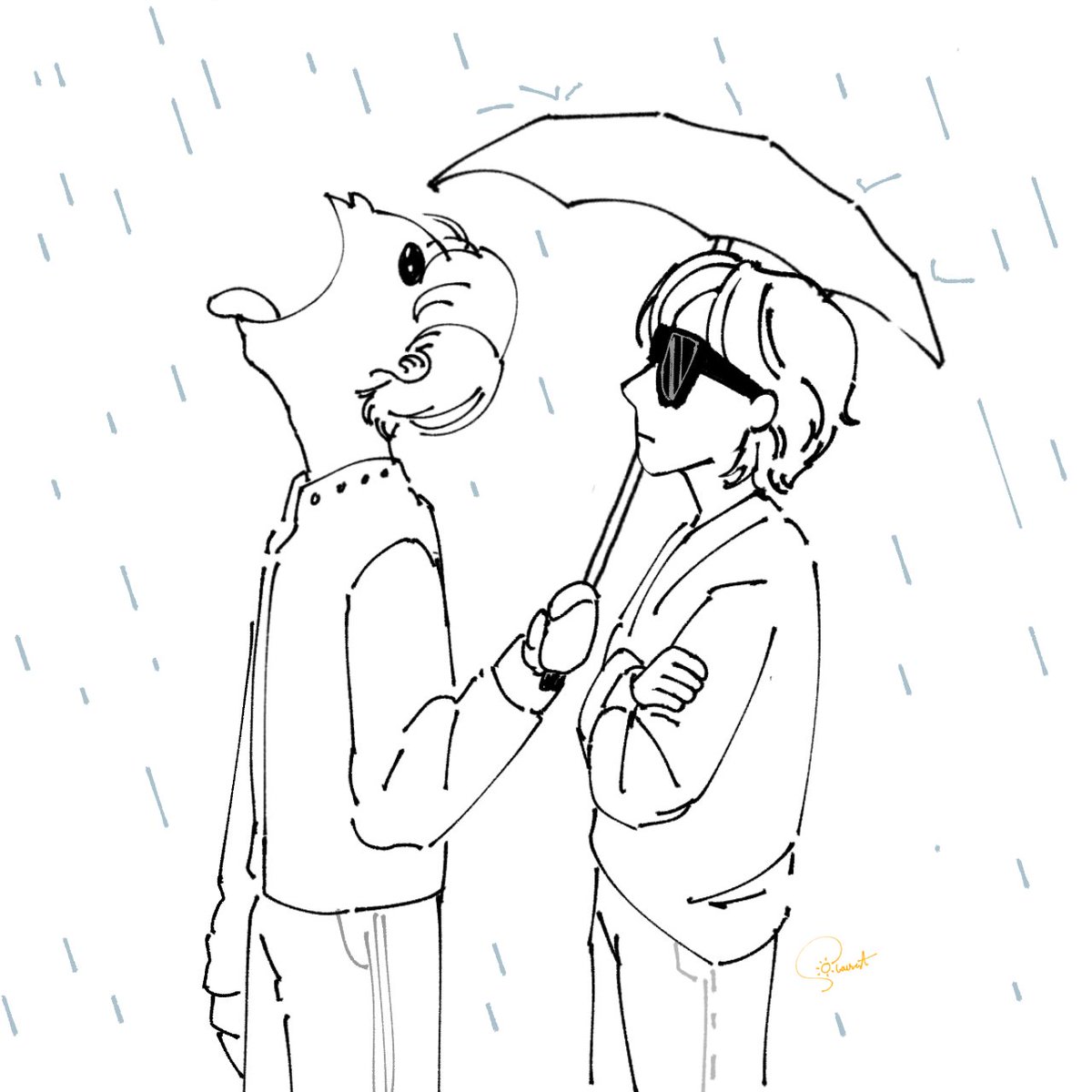 #gyubrik 🐶🌧☂️🐱