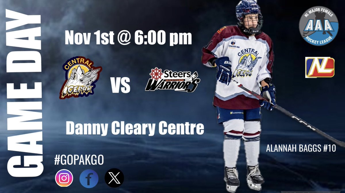 U18faaaicepak's tweet photo. 📣GAME DAY!! The girls are ready to take on the @westernwarriorsu18 at 6:00 pm today at the Danny Cleary Centre in Harbour Grace! #gopakgo #hungrylikethewolf🐺 https://t.co/i2zRKBWmb8