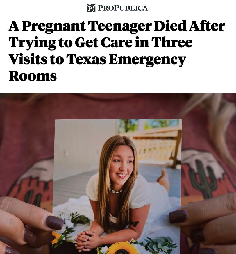 AlexBWall's tweet photo. This is sickening. Nevaeh Crain should be alive today.

Donald Trump's MAGA abortion bans are killing women. https://t.co/2pHfnjxPBC https://t.co/yvePnihBN0
