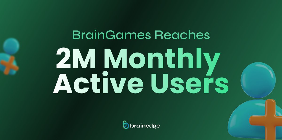 LEARN_Brainedge's tweet image. It’s a Two-Million🎯

🎉 BrainGames just hit over 2 million users in the blink of an eye! 👀

BrainGames, the first-ever Learn-to-Earn Telegram mini app by Brainedge, has officially crossed the milestone in record time!

Our gamified learning platform is setting new standards…