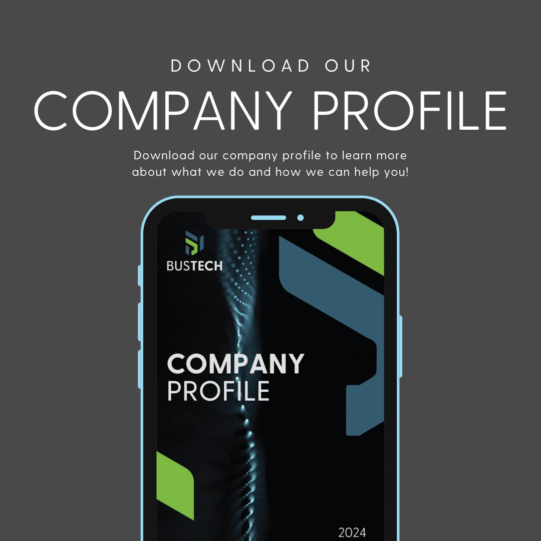 BustechS's tweet image. Curious about how we can elevate your business? Dive into our company profile for a glimpse into our innovative solutions and how we drive success. Ready to take the next step? Link in bio to download! 

#BusTech #InnovateElevateDominate #BusinessGrowth