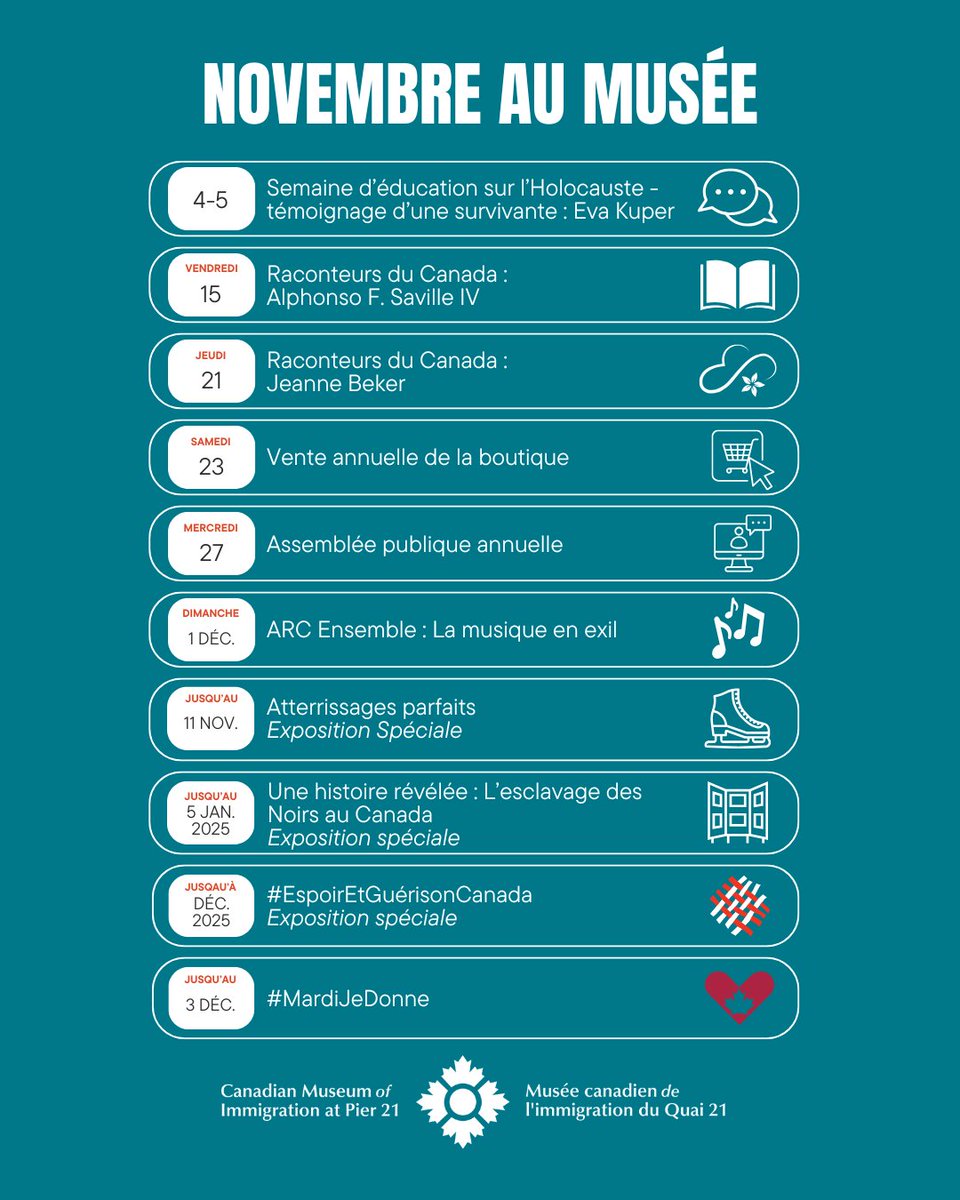 Découvrez ce qui est prévu au Musée au mois de novembre !
🎟️ Événements 🔗 bit.ly/2LKFJ0V
💬 Expositions 🔗 bit.ly/3nWBu4s
#VisitezlaNouvelleÉcosse #Halifax #Voyage #ÀFaireÀHalifax #Musée