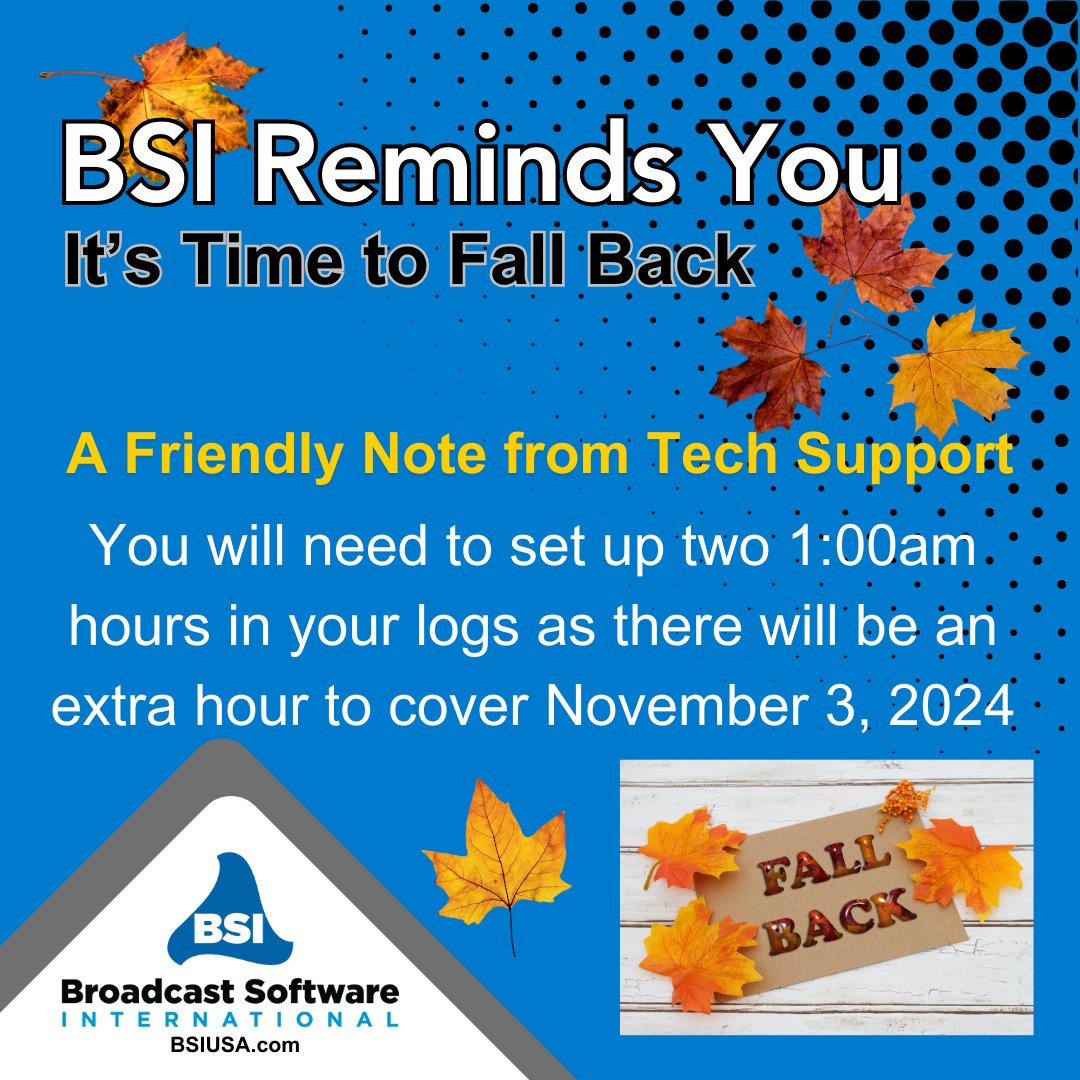 Broad_Soft_Intl's tweet image. It&apos;s that time of year again!

bsiusa.com

#BroadcastSoftware
#RadioAutomation
#MediaSoftware
#BroadcastEngineering
#RadioSoftware