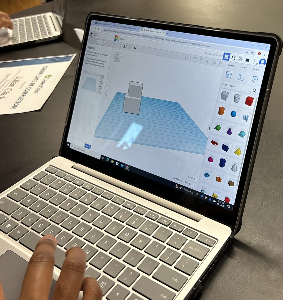 DanielleShawjo1's tweet photo. BioSTEM 1: Standard 3 and. 4: Perception and future: Creating a 3-D  Model with Tinkercad. Students were tasked with creating a 3-D model solution for improving  something at home. Here are the designs. Printed models to follow. https://t.co/1RMj6OXGjL