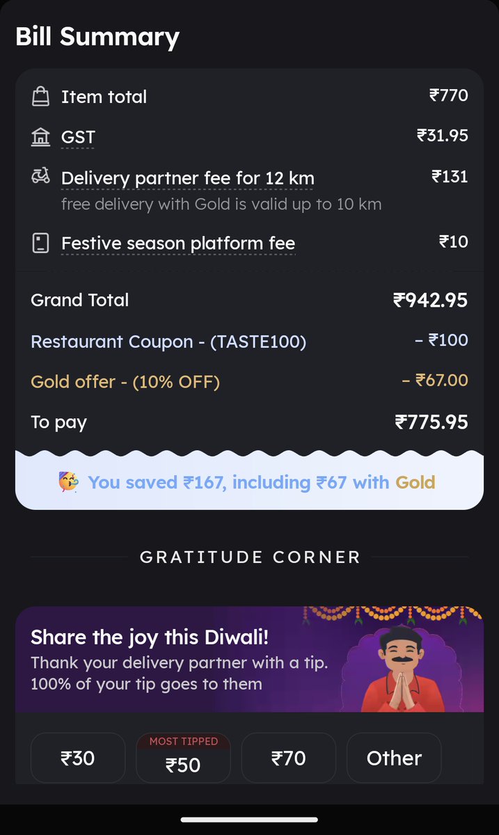 Arachnodev's tweet image. Okay so the same restaurant is 9.7km on #Swiggy and 12km on #Zomato. Am I missing something?