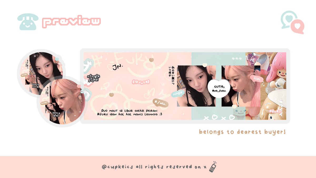 help rt/repost

hAing edisi jumat berkah aku bawa 2 layout ready stock #FUKU chara wonyoung dan cp ningie jijel ( ♡ ) dengan special price 10k nih 🪧 yg mwu jajang bisa take langsung di dm ya thankie ᵔ⤙ᵔ 💗🎀🛼

#zonauang #zonajajan #zonaba