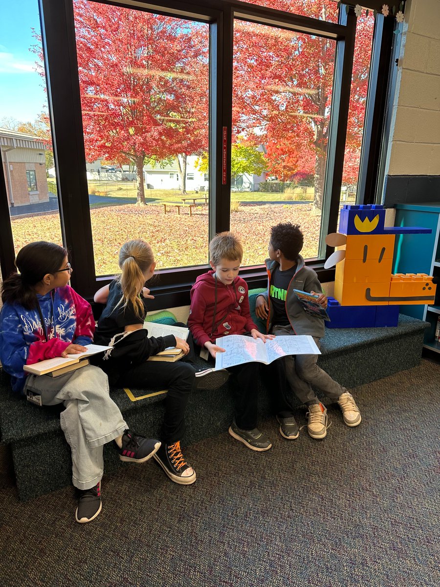 Enjoying some good books with a view.