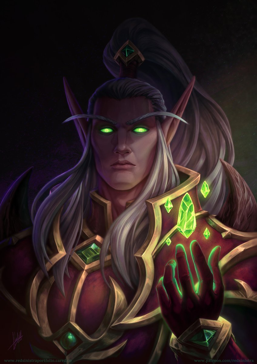 It's November 1st and that means Tal'enthiel has just turned 228 years old! My oldest and most beloved OC who I've played for over 14 years now, and he's still mentally stuck in the Burning Crusade. Love that for you, king. ♥️

Art by the wonderful @/RedSinistra!