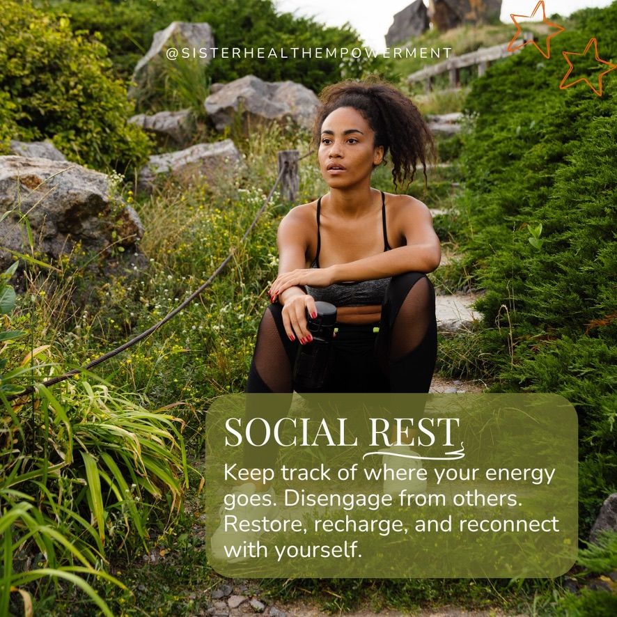 sister_health's tweet image. Comment which type of rest you need most today...#socialrest