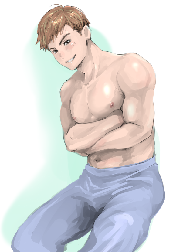 「性が高くて、マッチョな男性。 #odaibako__naco_phoo_ すみま」|なこのイラスト