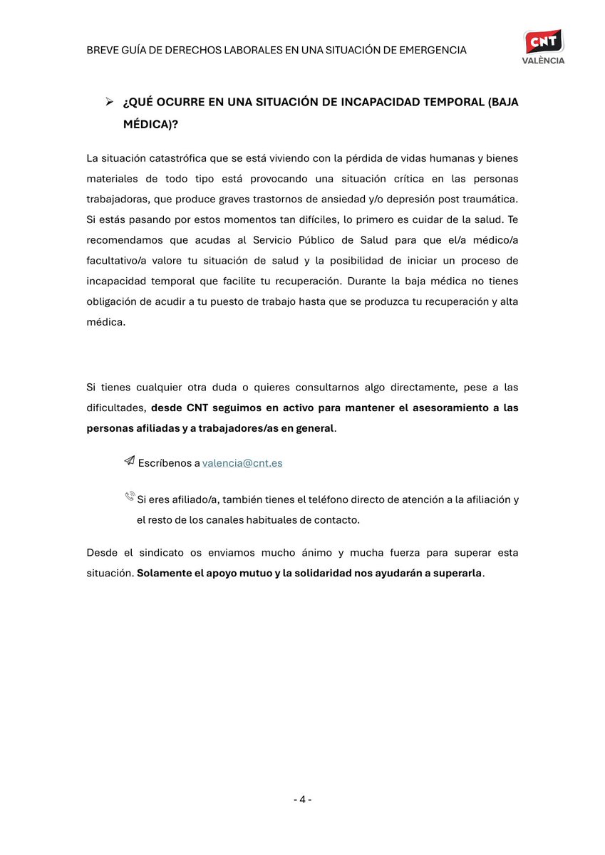 ‼️📣BREVE GUÍA DE DERECHOS LABORALES EN UNA SITUACIÓN DE EMERGENCIA

¿Tengo la obligación de ir a trabajar en estas circunstancias? ¿Me  pueden despedir? ¿Tendré que recuperar horas de trabajo? ¿Qué hago si  aplican un ERTE? Estas son algunas de las preguntas más frecuentes 👇