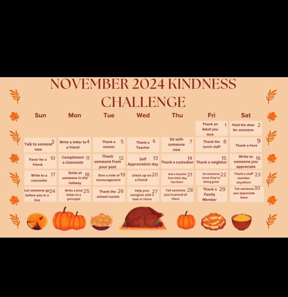 November challenge!! level:kindness ! spread the word and participate in this months kindness!‼️‼️💕