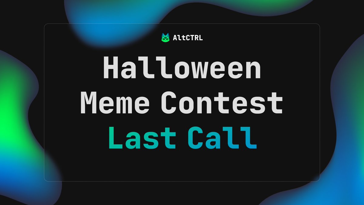 OfficialAltCTRL's tweet photo. Less than 2 days left! โณ
Our Halloween Art Contest is nearly over โ $200 in prizes await the best creators! ๐
Updated Rules:
โข Art must be original
โข Include our cat mascot ๐ฑ
โข Include #Hallomeme on TG
โข Follow all our socials
May the best creators win! ๐ #AltCTRLHalloweenUpdate #Hallomeme