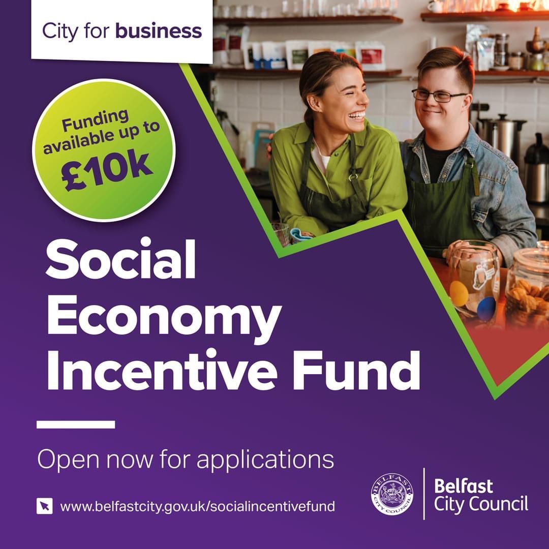 Are you involved in, or thinking about setting up, a social enterprise or co-operative in Belfast?  Our Social Economy Incentive Fund could help! 

Belfast City Council are offering funding of between £1,000 and £10,000 to support new or developing social economy businesses!