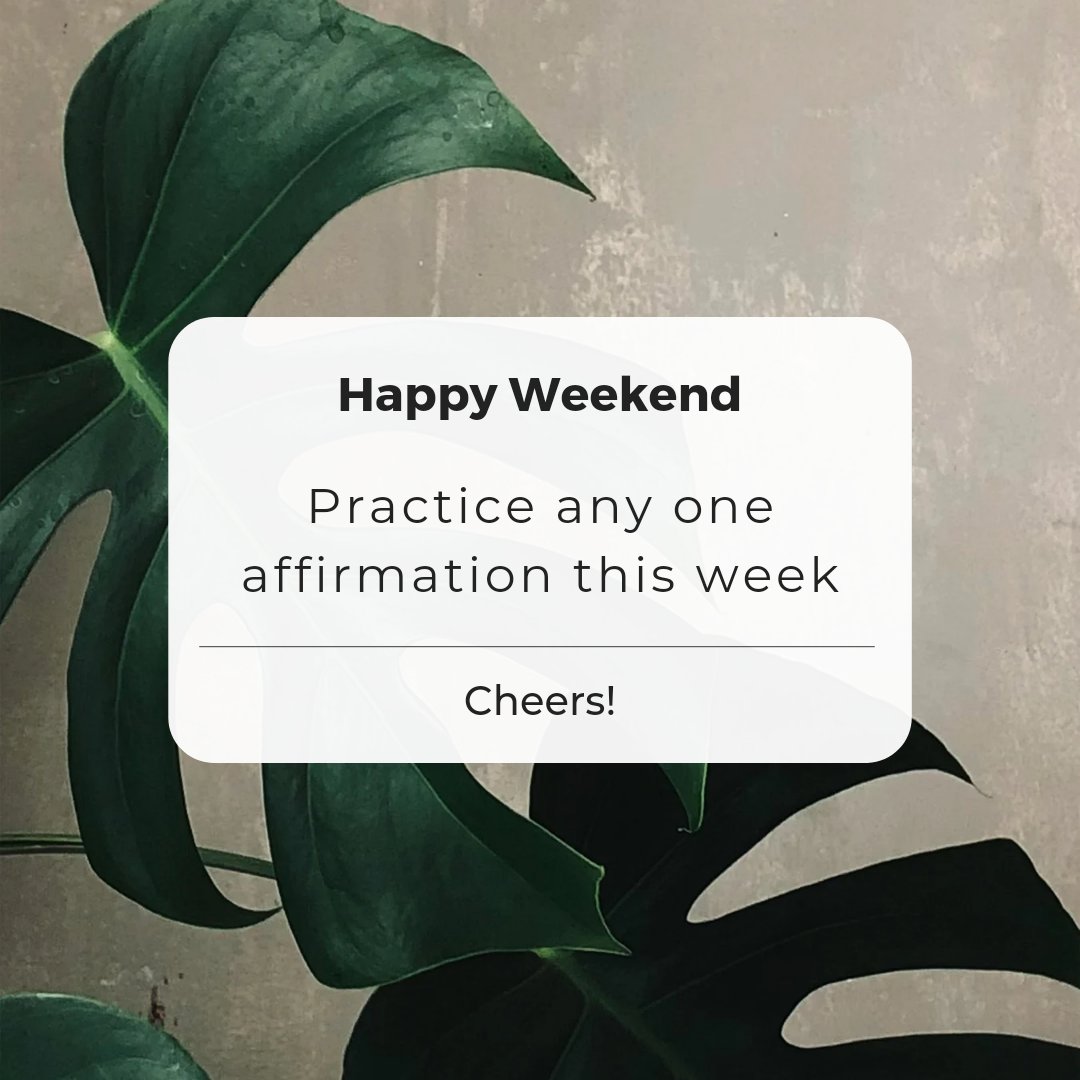 iamashukhanna's tweet photo. Happy weekend! ๐ Choose one affirmation to focus on this week, and let it guide your days with positivity and purpose. Cheers to growth and joy ahead!
#WeekendAffirmation #PositiveMindset #AshuKhanna #AffirmYourLife https://t.co/ZCNLUEXwYQ