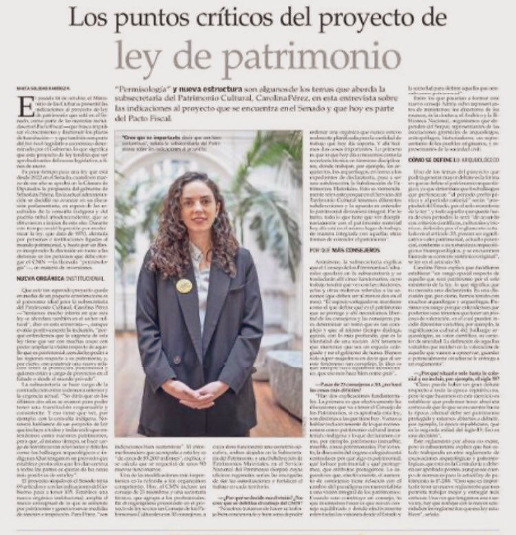 Como se presenta en esta entrevista, parece agregar más burocracia y no menos. <a href="/caroperezdattar/">Carolina Pérez Dattari</a> <a href="/Monumentos_cl/">Consejo de Monumentos Nacionales de Chile</a> <a href="/patrimonio_cl/">Patrimonio_cl</a> <a href="/nelidapozo/">Nélida Pozo Kudo</a> <a href="/erwinbrevis/">Erwin Brevis</a> <a href="/matildeausten/">soledad ramirez</a>