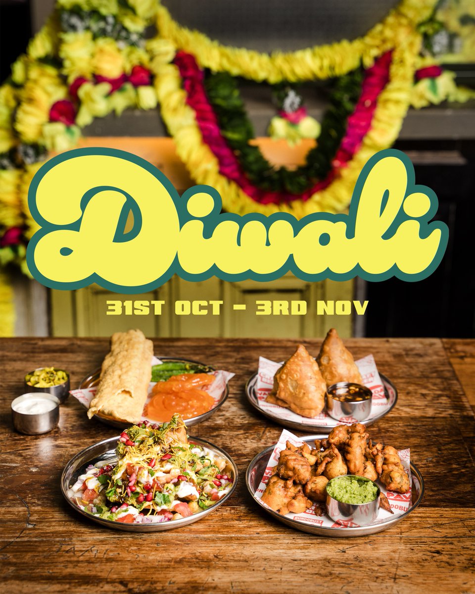 Happy Diwali!  We're celebrating all weekend with nostalic party dishes on the menu, bottomless chai and free mithai sweets.  Plus - Saturday 2nd November, join us 5pm-Late for Bombay Mix DJs. 
Walk-ins welcome, or book a table to get your spot.