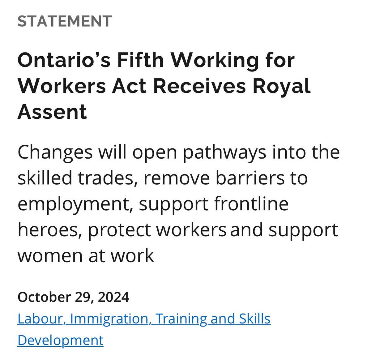 I was honoured to serve on Minister of Finance <a href="/PBethlenfalvy/">Peter Bethlenfalvy</a> Task Force for Women and the Economy to dismantle barriers and empower higher representation for women in all sectors of our economy, for me, specifically labour and skilled trades. 

Today, we see apprenticeship