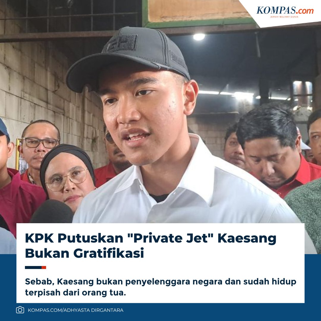 Komisi Pemberantasan Korupsi (KPK) memutuskan, fasilias pesawat jet pribadi yang digunakan putra Presiden RI Ke-7 Joko Widodo, Kaesang Pangarep ke Amerika Serikat, bukan termasuk gratifikasi.

nasional.kompas.com/read/2024/11/0…