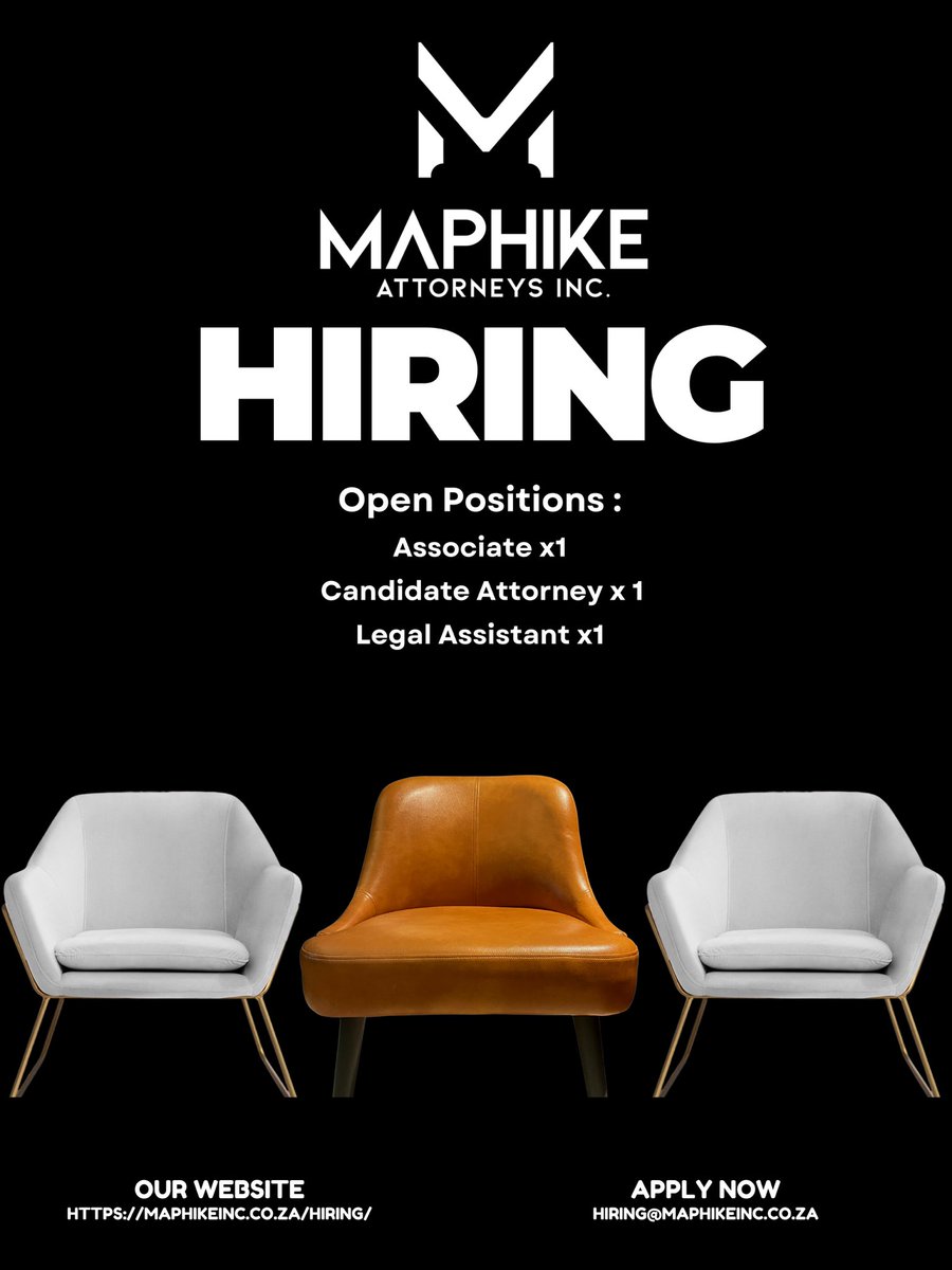 Extra Extra…we are growing and have 3 new openings. For more information on the job openings, visit our website. The link is in our bio.

Applications close on 15 November 2024.

If you do not hear from us by 21 November 2024, please consider your application unsuccessful.
