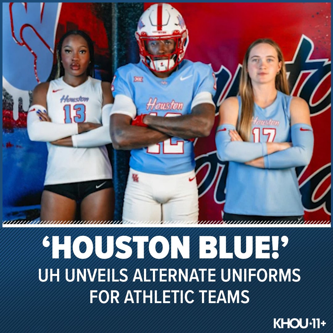 The University of Houston hopes to make the Houston Blue uniforms a long-term addition, with plans to feature it in games against in-state rivals each year.

More in the announcement: khou.com/article/sports…