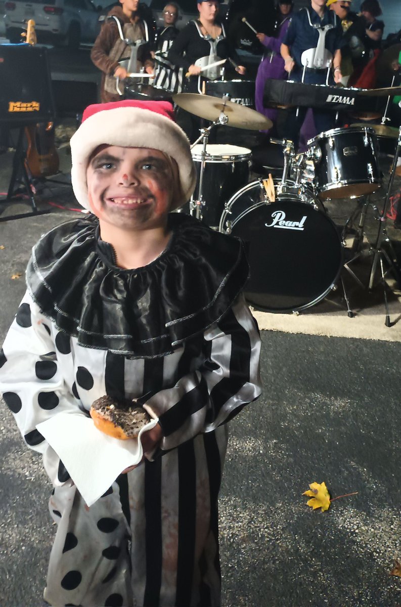 LiamDrums's tweet photo. Look what he found at the costume contest ��� @damienleone #Terrifier3 #drummer https://t.co/K2mCMfhSE5