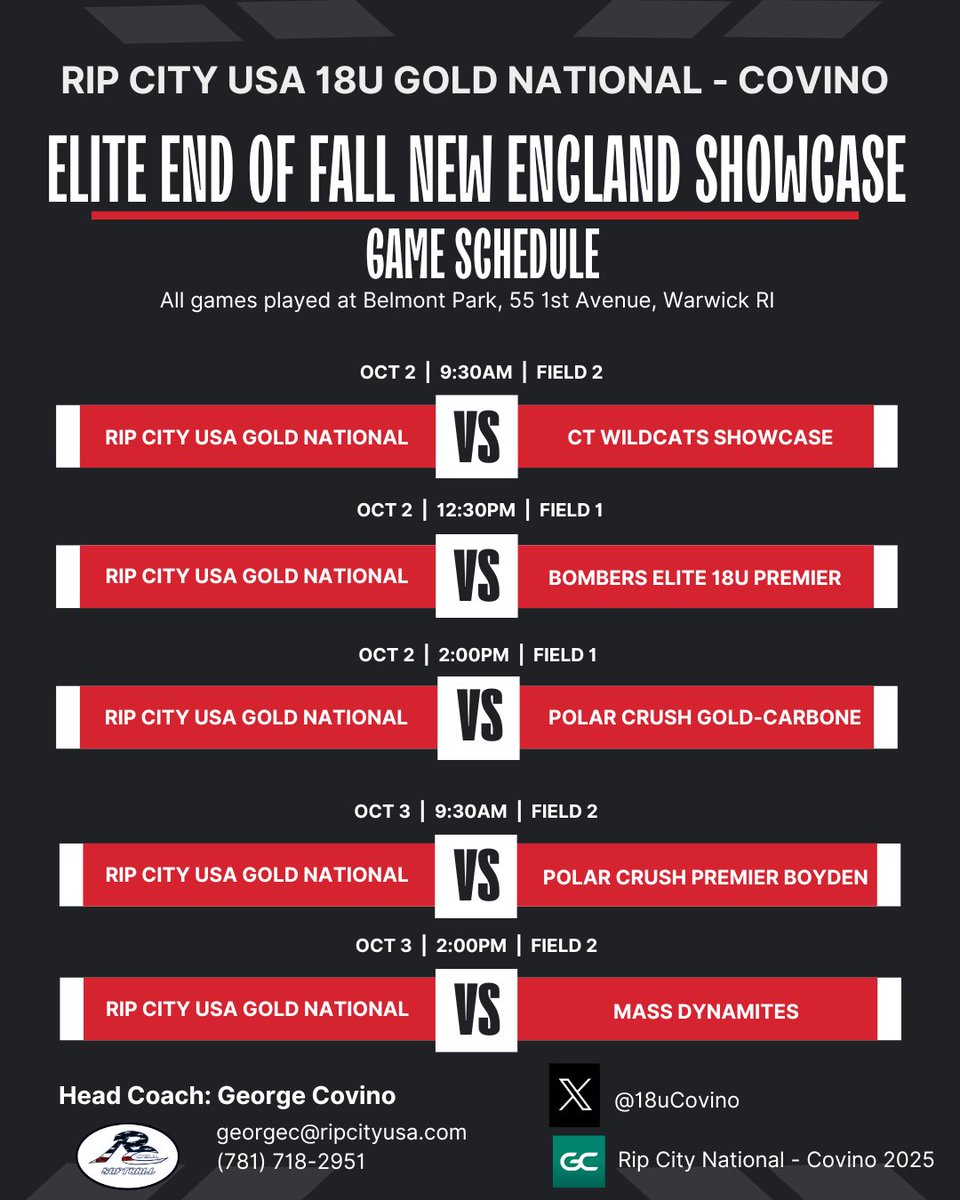 Come see us play this weekend! <a href="/18uCovino/">Rip City Gold National</a> <a href="/SoftballRip/">Rip City USA Softball</a>