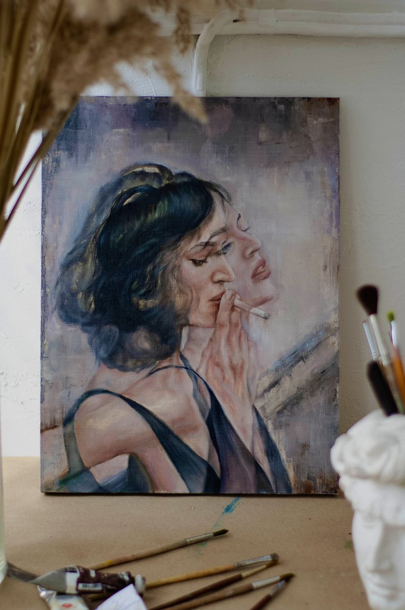 ⭕️ Dual 

Oil painting 🖼️
1/1 on fnd 0.3 eth (open for offers)

NFT + physical original

who will start the auction and take home this great piece?? 🔥