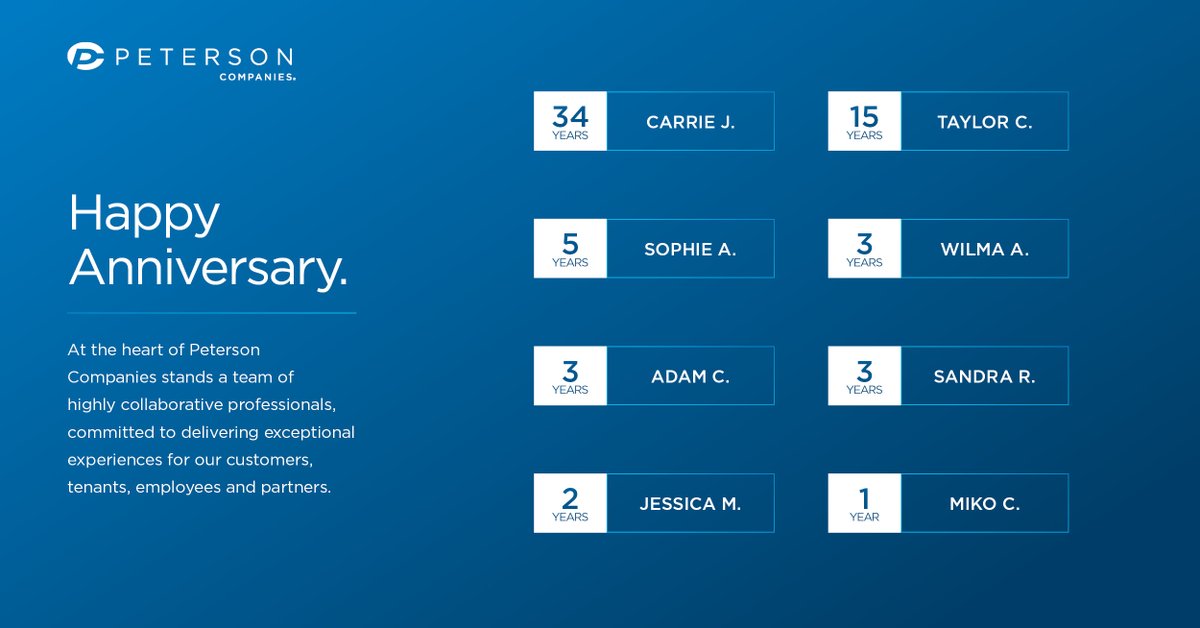 Join us in celebrating our November employees! Happy workiversary, Carrie, Taylor, Sophie, Wilma, Adam, Sandra, Jessica, and Miko! 🎉