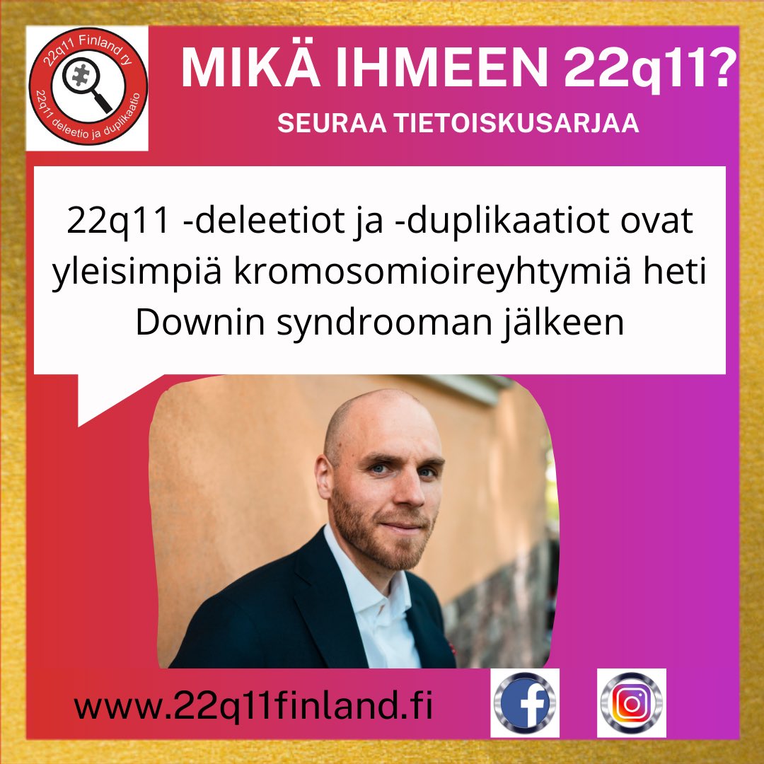 22q11F's tweet photo. Hyvää 22q11-näkyvyyskuukautta! Tänä vuonna näkyvyyskuukautemme suojelija on kansanedustaja Timo Furuholm.
Kiitämme lämpimästi yhteistyöstä. Tämä laaja-alainen kromosomisairaus läpileikkaa koko sote-palvelujärjestelmäämme. Tieto on tehokkuutta. @TimoFuruholm https://t.co/yKkRUr3tyg