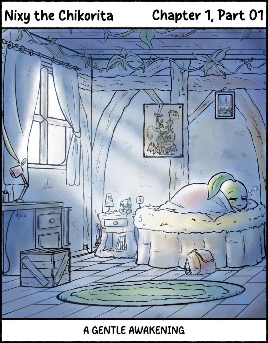 Nytrix_Germimi's tweet photo. (VA) Nixy the Chikorita, Chapter 1 (1/8) https://t.co/zvTrvfMWNr