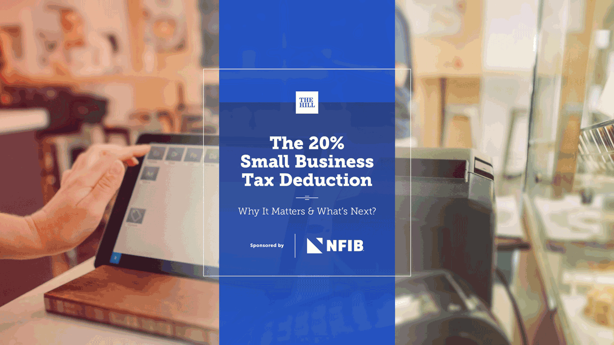 The Hill's The 20% Small Business Tax Deduction: Why It Matters &amp; What’s Next?: thehill.com/events/4959793…

Join The Hill for an event sponsored by the National Federation of Independent Business (NFIB), along with other small business leaders, tax experts, and policymakers, as we