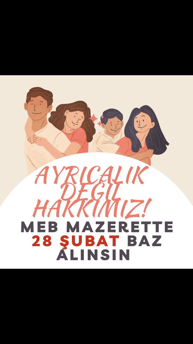 Aile birliği her şeyden önemlidir , eşimizden çocuklarımızdan ayrı 3 yıl geçirdik zaten bir 6 ay daha ayrı kalmak istemiyoruz. Yaz dönemine bırakılırsa 2022 ek ataması da eş durumuna dahil olur ve yığılma yaşanır.
<a href="/Yusuf__Tekin/">Yusuf Tekin</a> 
<a href="/talatyavuz29/">Talat YAVUZ</a> 
<a href="/cftcblnt/">Bülent ÇİFTCİ</a>
#MEBMazerette28Subat