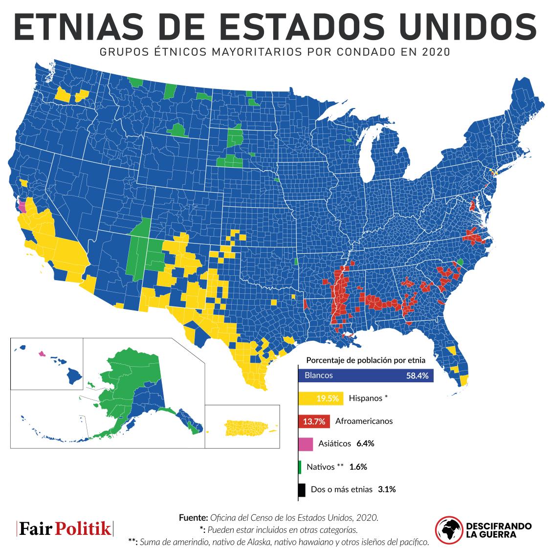 🇺🇸 El mapa étnico de Estados Unidos nos desvela mucho sobre su historia construida a través de la inmigración.

🔗 descifrandolaguerra.es/mapa-de-la-div…
