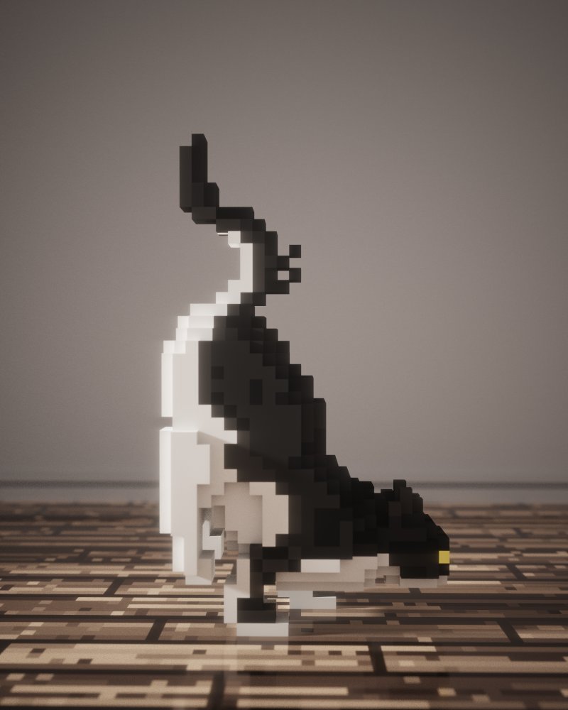 tofu_voxel's tweet photo. 美しかったので衝動的にボクセル模写しました🐈‍⬛
（が、本物の曲線美を再現するのは難しい…） https://t.co/hPlpHsdgZo