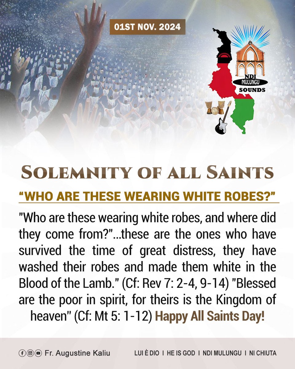 KaliuLewis's tweet photo. "WHO ARE THESE WEARING WHITE ROBES?"
HAPPY ALL SAINTS DAY! 
#allsaintsday #catholic #NdiMulunguSounds https://t.co/YQRcGgyG3P