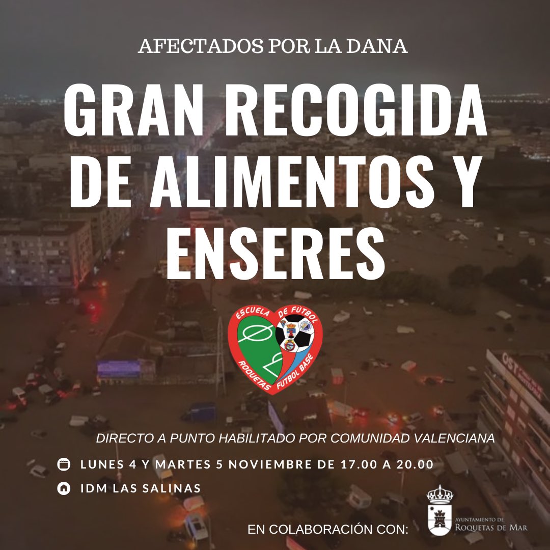 emfrdm2014's tweet photo. Colabora con: 
Alimentos: alimentos no perecederos y agua embotellada
Enseres: ropa y calzad
Productos Primera Necesidad:Pañales, gel y champú, toallas, cepillo de dientes

🚛 Directo hacia la Comunidad Valenciana 

Muchas gracias!  
#valencia #dana #solidaridad https://t.co/MCaAV80whz