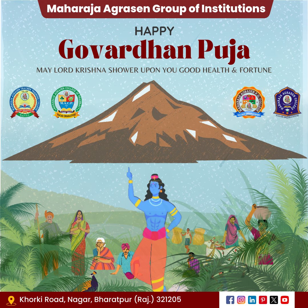 mapgnagar's tweet photo. Warm Wishes for Govardhan Puja from Maharaja Agrasen Group of Institutions! May Lord Krishna shower upon you Good health &amp; fortune. #GovardhanPuja #GovardhanPuja2024 #govardhan #GovardhanPooja https://t.co/FkJeqSLXzu