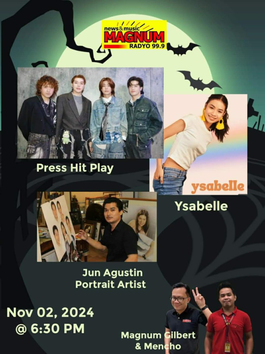 Radio Guesting 📡 | Magnum Live

Happy weekend PEARLS! Join Press Hit Play for another live interview with Magnum Radyo 99.9 tomorrow! 📻✨

📆 NOV 2, 2024| 8 PM

#PRESS_HIT_PLAY