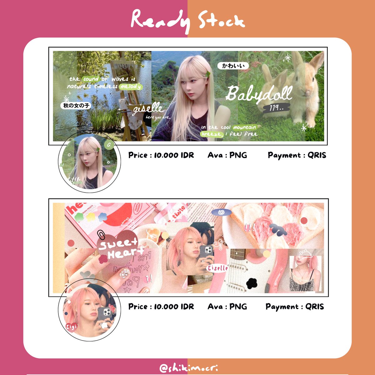 help repost? thanks! 

aku ada layout ready giselle foto terbaru. harga tertera yaa, bisa langsung dm aku! 🌼

#zonauang