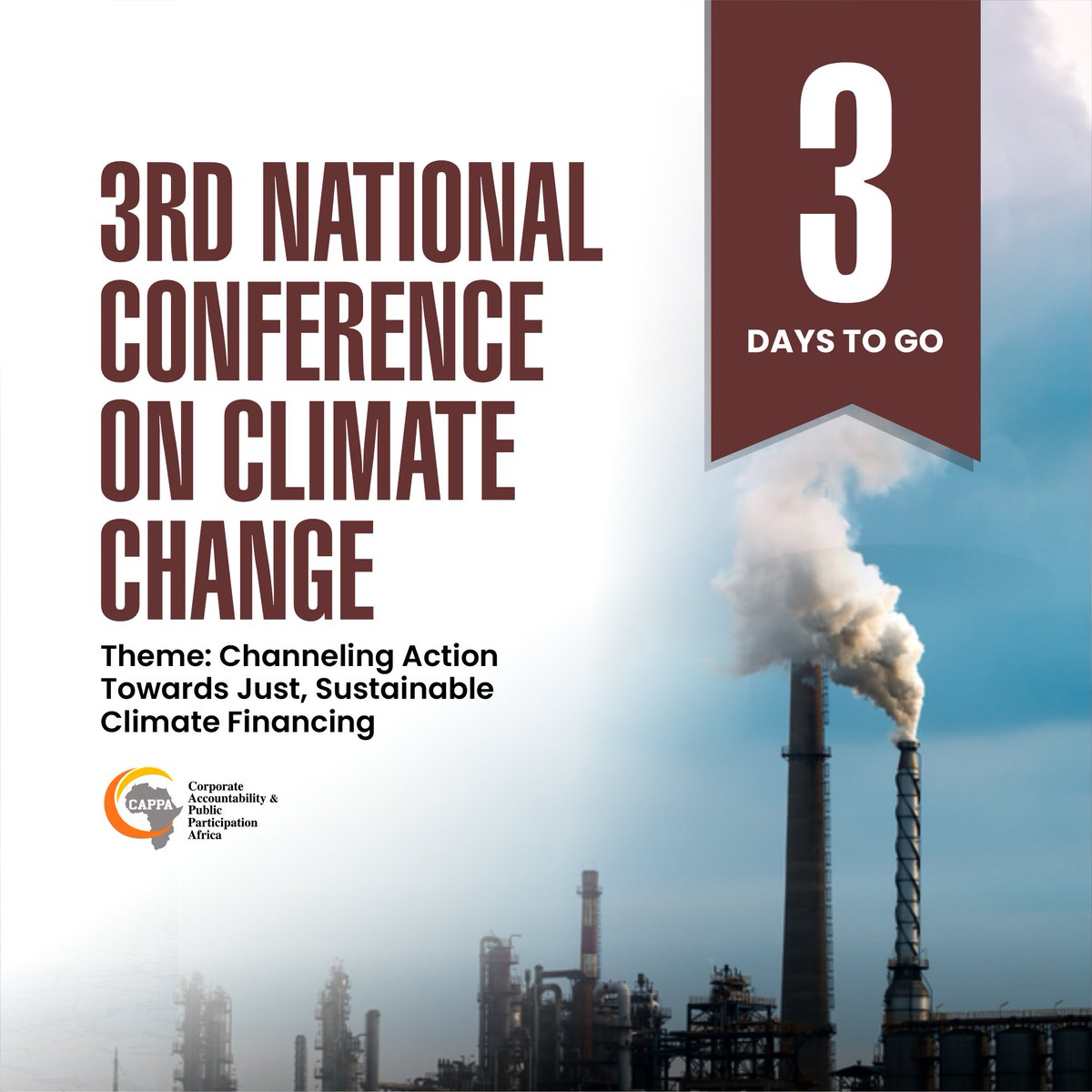 CAPPA's third National Climate Climate Conference is just 3 days away.

This time we are prioritising the significance of Sustainable Climate Financing and the need for urgent action.

Register to be a part
cappaafrica-org.zoom.us/meeting/regist…