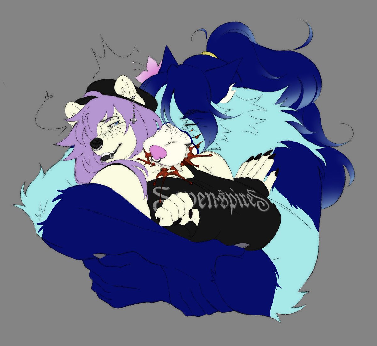 CW: Blood

BITE YOUR FRIENDS! TASTE THEIR SANGUINE ESSENCE! GIFT THEM THE EUPHORIA AND STRENGTH OF THE MOONLIGHT!

🐻‍❄: <a href="/MartyBigBurr/">The Bear QueenθΔ~ 🐄🐻‍❄🏳️‍⚧️ (Moo Era)</a> (my moon sister go follow her!!!)
🎨: <a href="/moonkisse_d/">𝕬𝖓𝖌𝖊𝖑𝖎𝖙𝖔✧.* Commissions open ✧.*</a> (one of THE best werebeast artists ever go follow her too!!!)