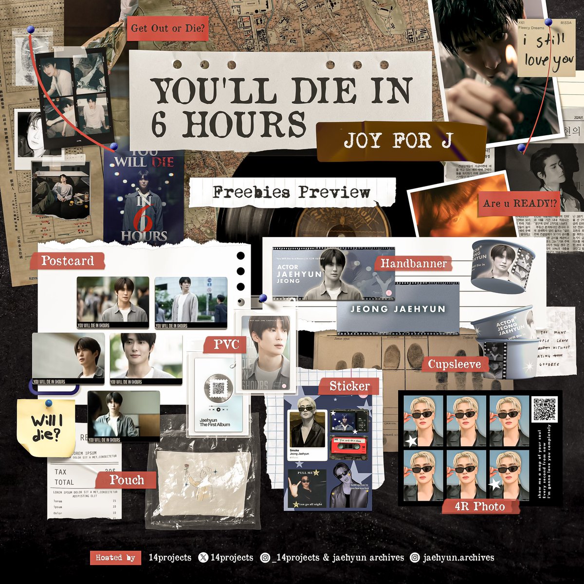 14projects's tweet image. 𝑱𝒐𝒚 𝒐𝒇 𝑱 - 𝑻𝒉𝒆 𝑭𝒊𝒓𝒔𝒕 𝑴𝒐𝒗𝒊𝒆 𝑺𝒄𝒓𝒆𝒆𝒏𝒊𝒏𝒈 'You Will Die in 6 Hours'
by 14projects &amp;amp; jaehyun.archives

🎞️ Cinépolis Senayan Park
🗓️ 9 November 2024
⏰ 14:00 WIB
💰Rp 155.000

Include: Ticket, Popcorn &amp;amp; Drink, Cinépolis Official Postcard Set &amp;amp; Freebies (PVC…