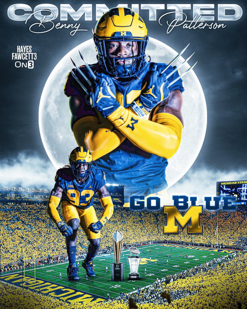 BREAKING: Four-Star DL Benny Patterson has Flipped his Commitment from Cincinnati to Michigan, he tells me for <a href="/on3recruits/">Follow @Rivals</a>

The 6’3 245 DL from Newburgh, IN had been Committed to the Bearcats since April 

“Blessed 〽️”

on3.com/db/benny-patte…