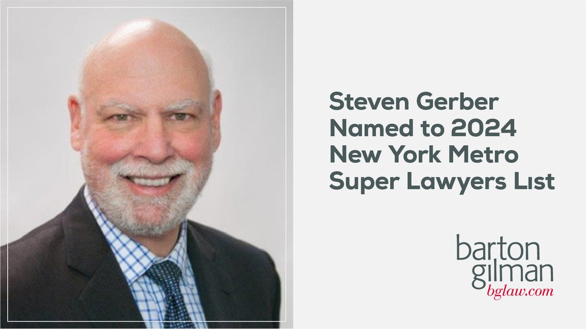 Congratulations to Steven Gerber! Steve has been named to the 2024 New York Metro Super Lawyers list for the twelfth consecutive year. Learn more about Steve and his practice tinyurl.com/3cna8ew3 #SuperLawyers #Employers #Litigation #Healthcare