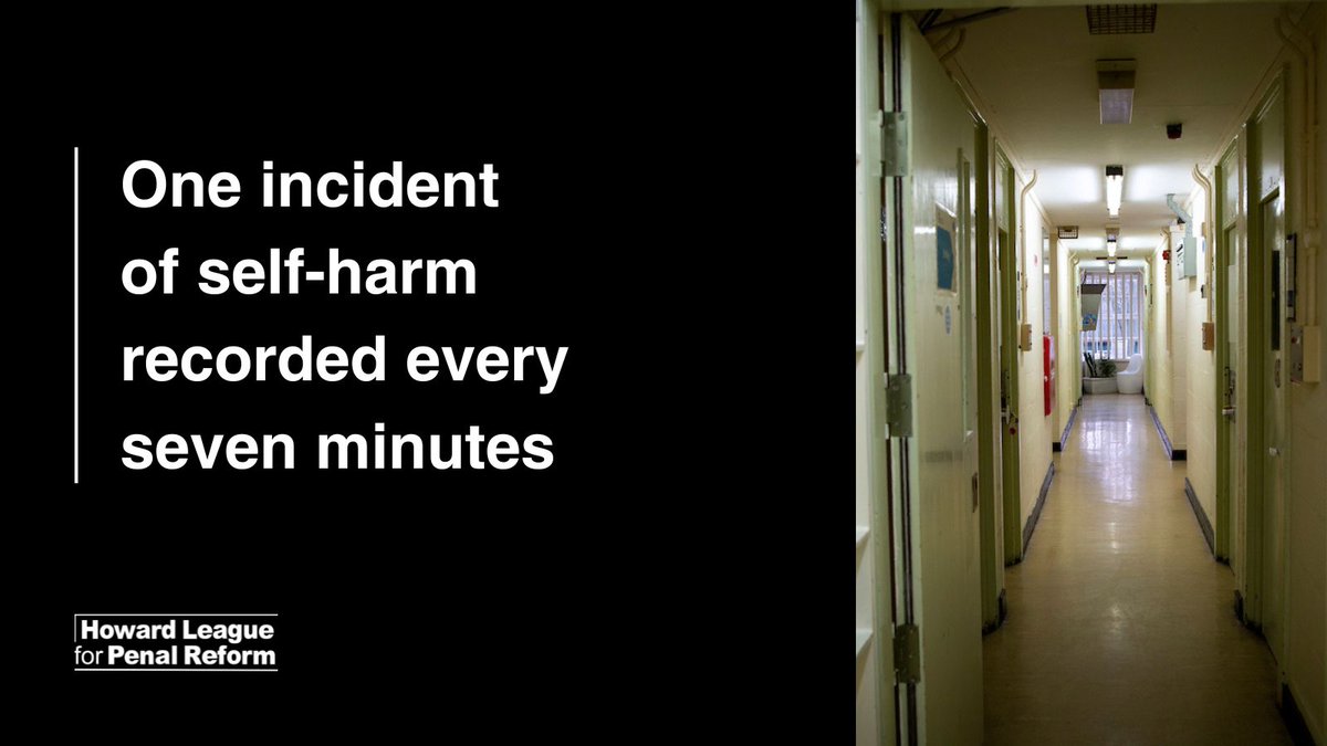 The Howard League (@thehowardleague) on Twitter photo Self-harm in prisons has reached its highest level since current recording practices began in 2004.
These shocking statistics are a barometer of a system under immense pressure.
We reflect on <a href="/MoJGovUK/">Ministry of Justice</a>'s stats: howardleague.org/news/self-harm… Self-harm in prisons has reached its highest level since current recording practices began in 2004.
These shocking statistics are a barometer of a system under immense pressure.
We reflect on <a href="/MoJGovUK/">Ministry of Justice</a>'s stats: howardleague.org/news/self-harm…